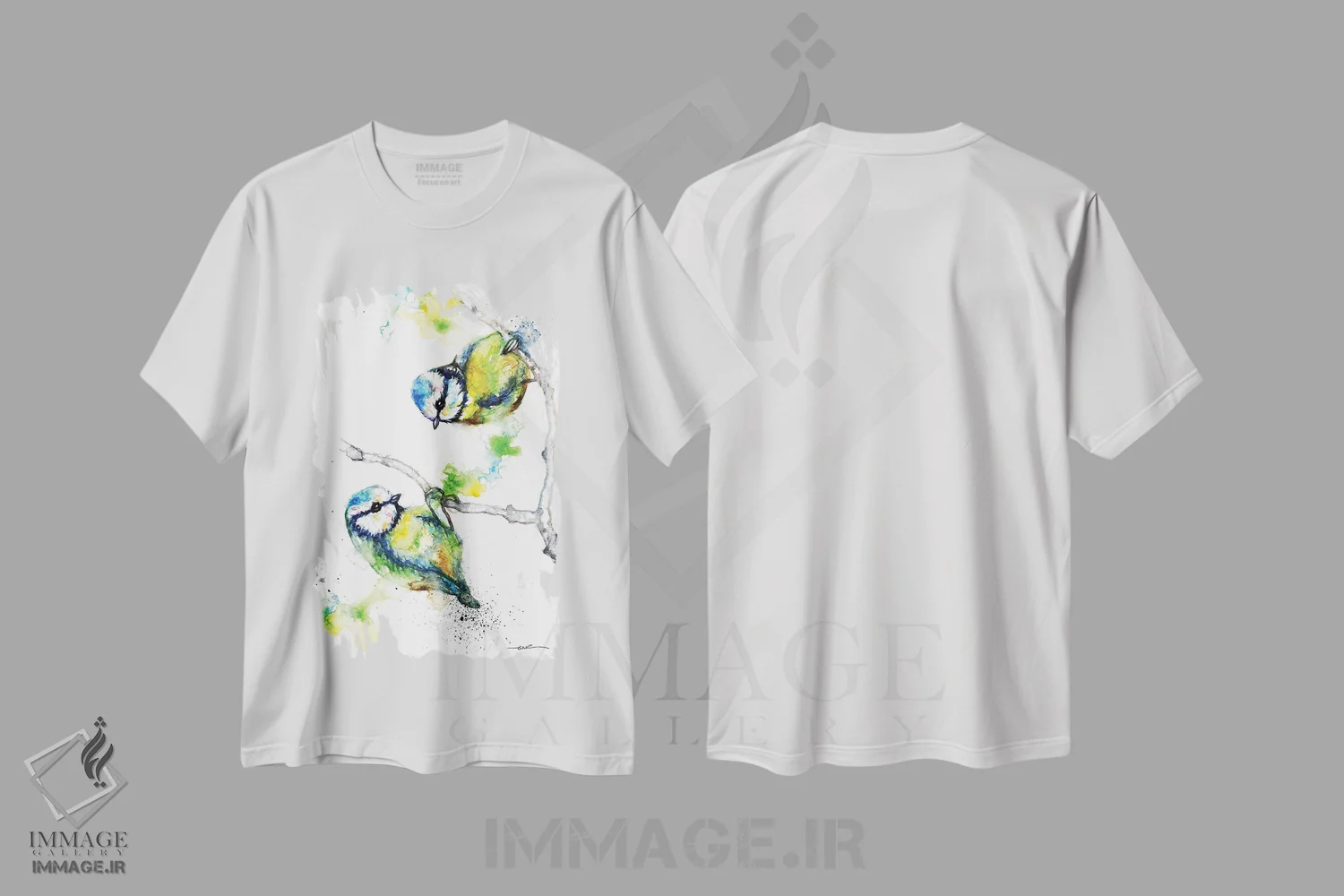 تیشرت سفید طرح دار بلو تیت ها، مدیوم اثر بیبزآرتس | immage.ir