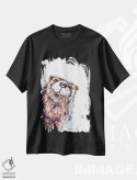 تیشرت مشکی طرح دار سمور کنجکاو، مدیوم اثر بیبزآرتس | فروشگاه ایماژ