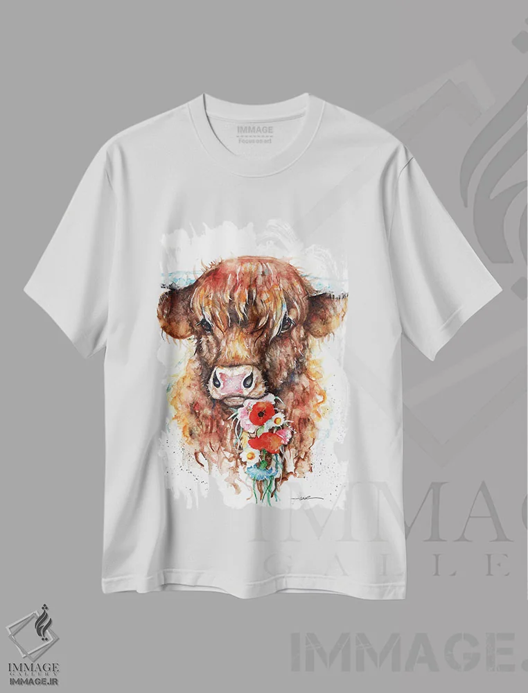 تیشرت سفید طرح دار فلورا، مدیوم اثر بیبزآرتس | فروشگاه ایماژ