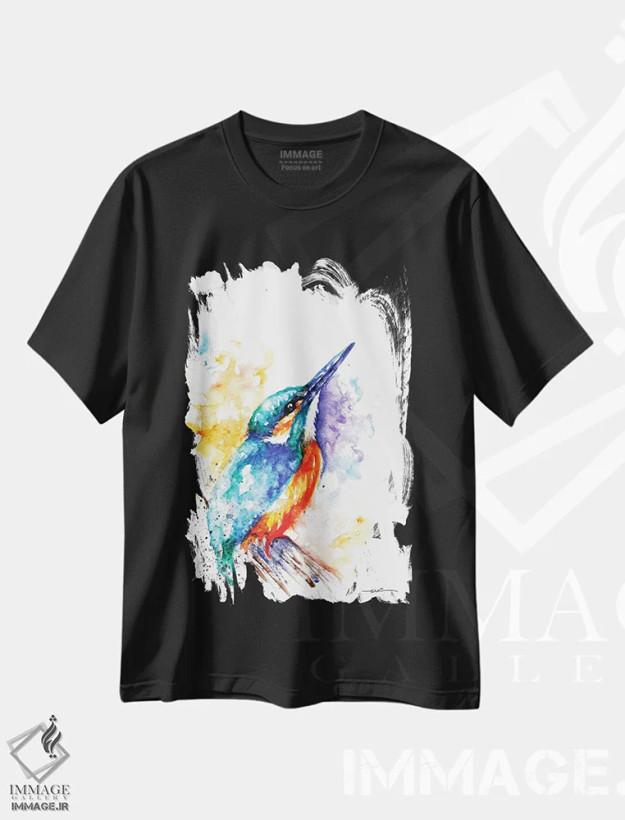 تیشرت مشکی طرح دار مرغ ماهی خوار ۱، مدیوم اثر بیبزآرتس | فروشگاه ایماژ