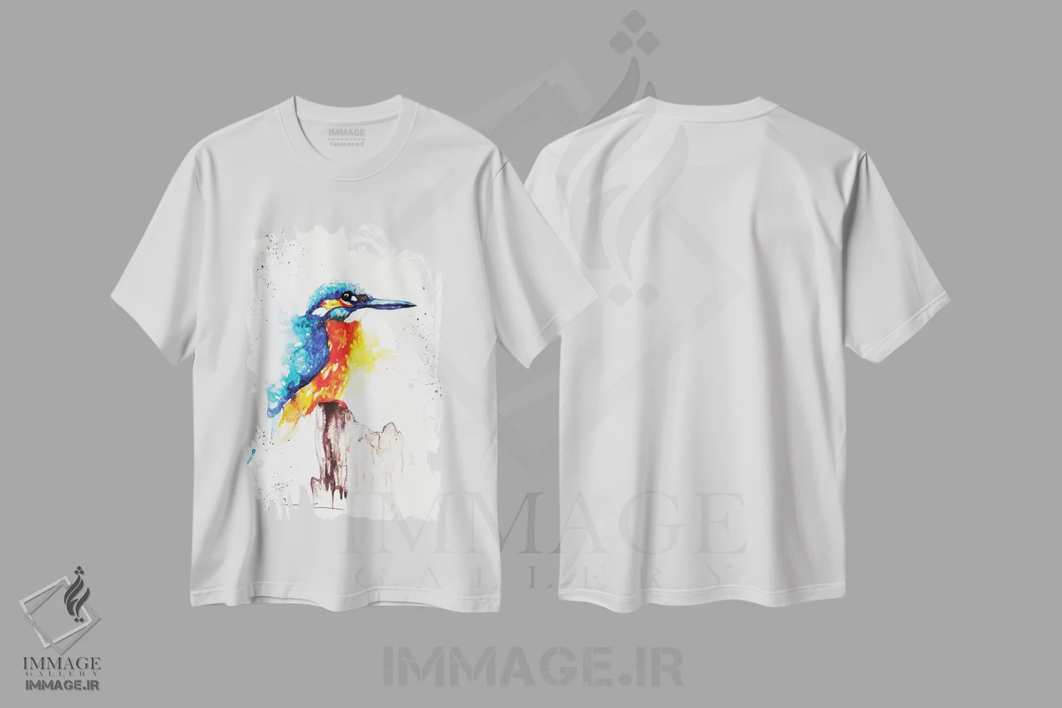 تیشرت سفید طرح دار مرغ ماهی خوار ۲، مدیوم اثر بیبزآرتس | فروشگاه ایماژ