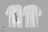 تیشرت سفید طرح دار گروه روستایی، دکور کلبه و لژ اثر بیبزآرتس | فروشگاه ایماژ