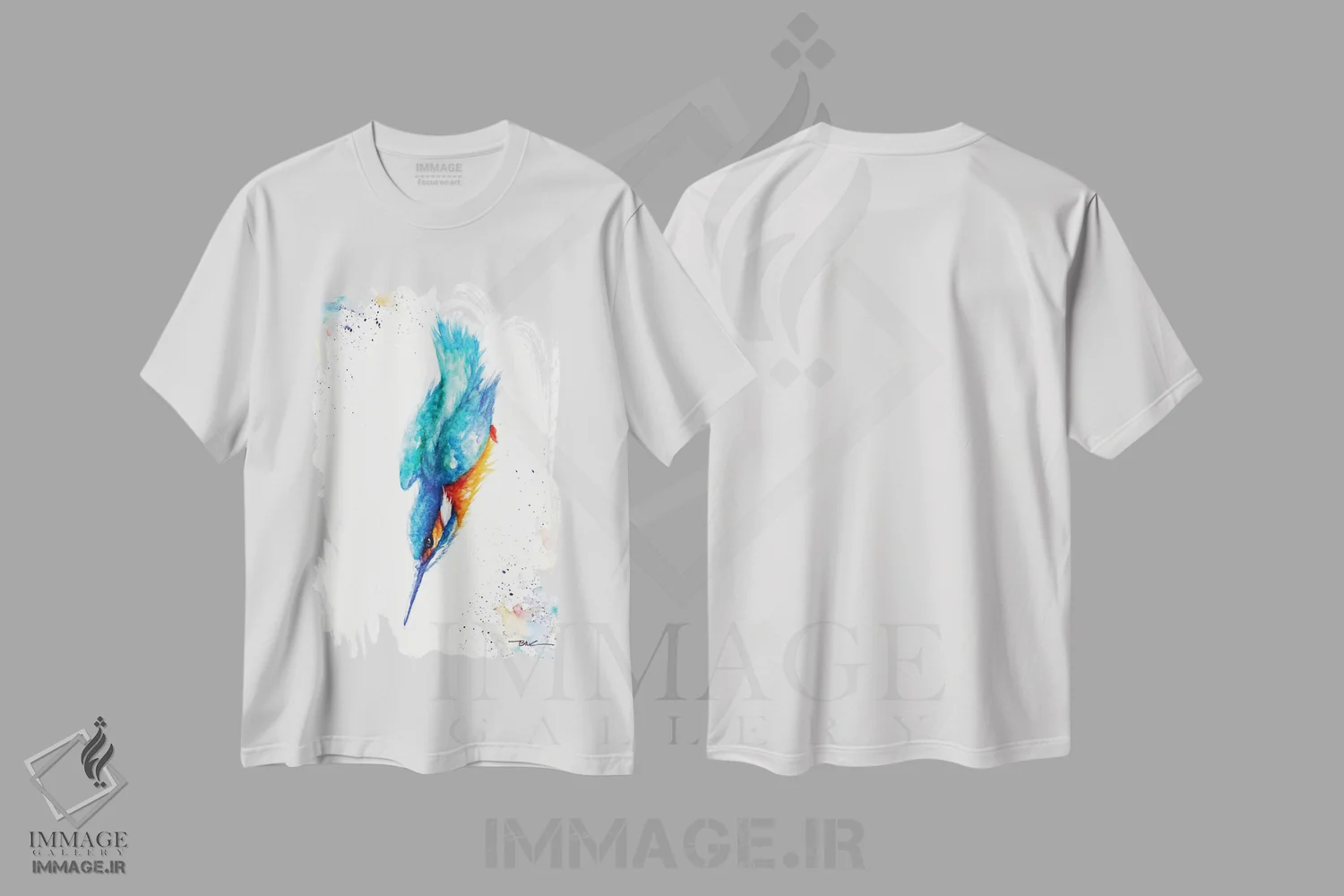 تیشرت سفید طرح دار شیرجه بزن، مدیوم اثر بیبزآرتس | immage.ir