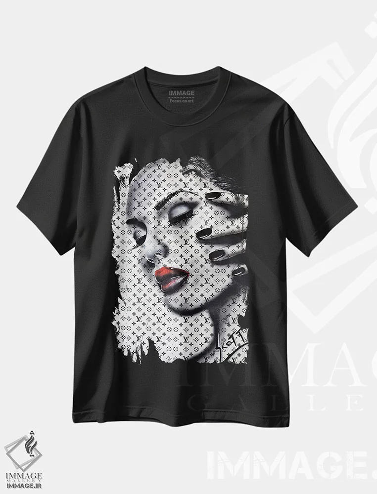 تیشرت مشکی طرح دار ارتباط، هنر فاخر معاصر اثر براندون اسکات | فروشگاه ایماژ