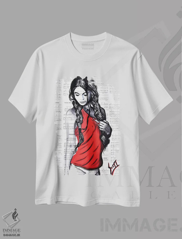 تیشرت سفید طرح دار از سه شنبه تا حالا، هنر فاخر معاصر اثر براندون اسکات | فروشگاه ایماژ