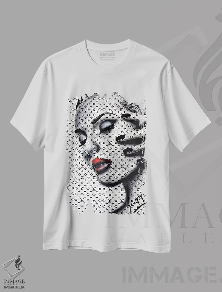 تیشرت سفید طرح دار ارتباط، هنر فاخر معاصر اثر براندون اسکات | immage.ir