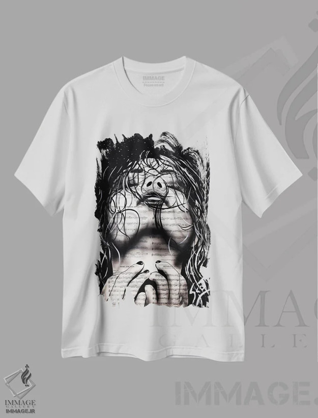 تیشرت سفید طرح دار بازگشت به خانه، هنر فاخر معاصر اثر براندون اسکات | فروشگاه ایماژ