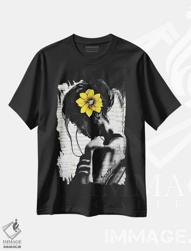 تیشرت مشکی طرح دار نفس، مدیوم اثر براندون اسکات | فروشگاه ایماژ