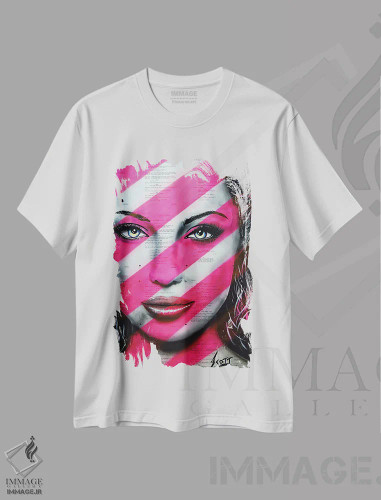تیشرت سفید طرح دار شجاع، دکوراسیون جایگزین اثر براندون اسکات | فروشگاه ایماژ