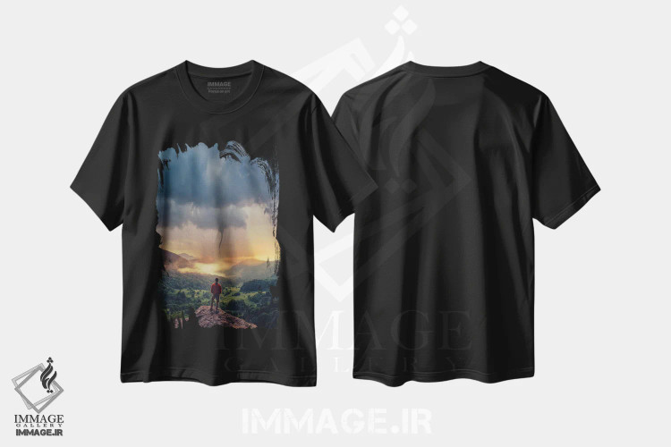 تیشرت مشکی طرح دار افکار طوفانی، عکاسی هوایی اثر برنت شاونور | immage.ir