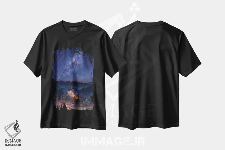 تیشرت مشکی طرح دار رویای ترانسیلوانیا را ادامه بده، عکاسی هوایی اثر برنت شاونور | immage.ir