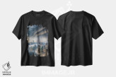 تیشرت مشکی طرح دار بارش شدید دبی، عکاسی هوایی اثر برنت شاونور | فروشگاه ایماژ