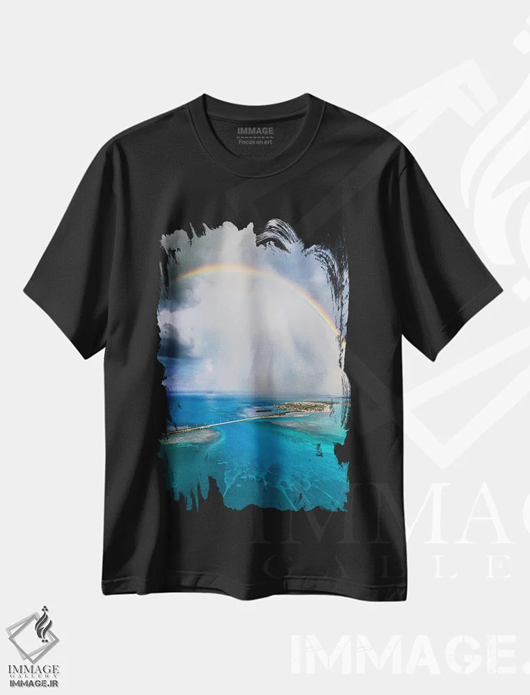 تیشرت مشکی طرح دار جزایر فلوریدا، عکاسی هوایی اثر برنت شاونور | immage.ir