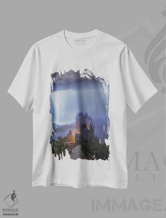 تیشرت سفید طرح دار قفل شده در قلعه، مدیوم اثر برنت شاونور | immage.ir