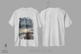 تیشرت سفید طرح دار فانوس دریایی ماساچوست، مدیوم اثر برنت شاونور | فروشگاه ایماژ