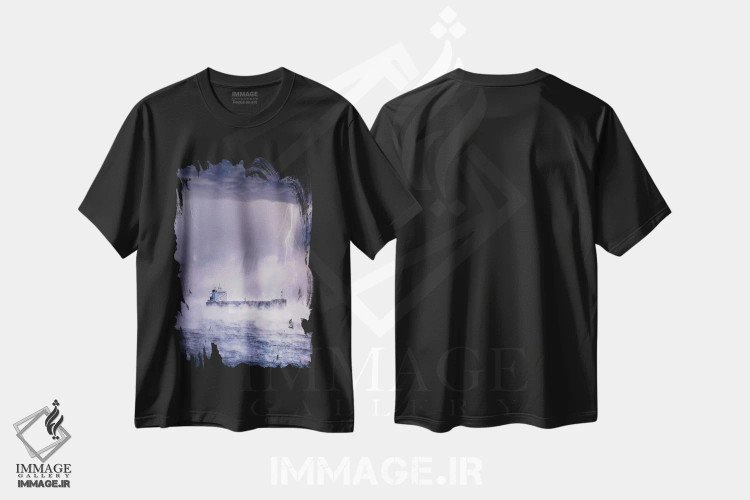 تیشرت مشکی طرح دار لنگر انداخته در دوردست، مدیوم اثر برنت شاونور | فروشگاه ایماژ