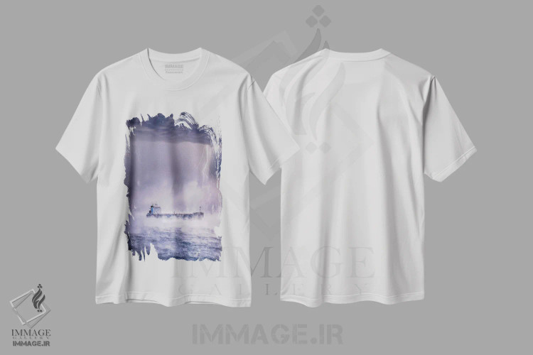 تیشرت سفید طرح دار لنگر انداخته در دوردست، مدیوم اثر برنت شاونور | immage.ir