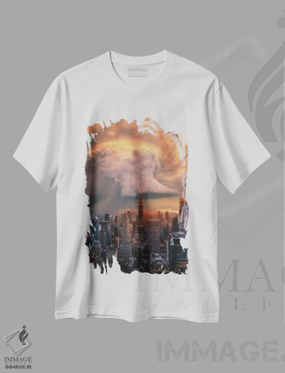 تیشرت سفید طرح دار ابر ابرسلول نیویورک، عکاسی هوایی اثر برنت شاونور | immage.ir
