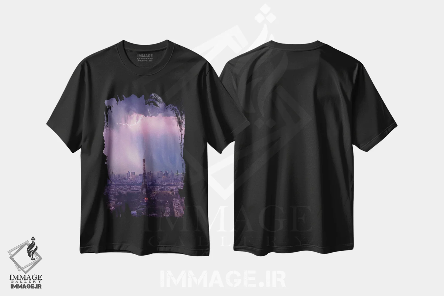 تیشرت مشکی طرح دار وحشت در پاریس، عکاسی هوایی اثر برنت شاونور | فروشگاه ایماژ