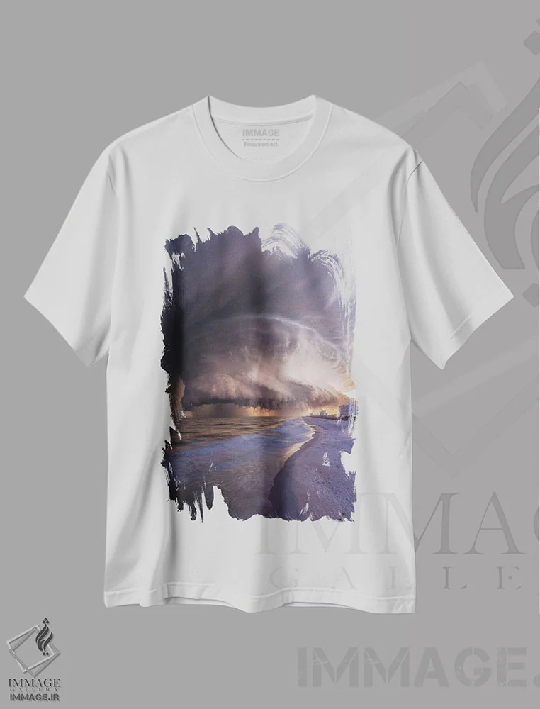 تیشرت سفید طرح دار خشم ساحل پنساکولا، مدیوم اثر برنت شاونور | فروشگاه ایماژ