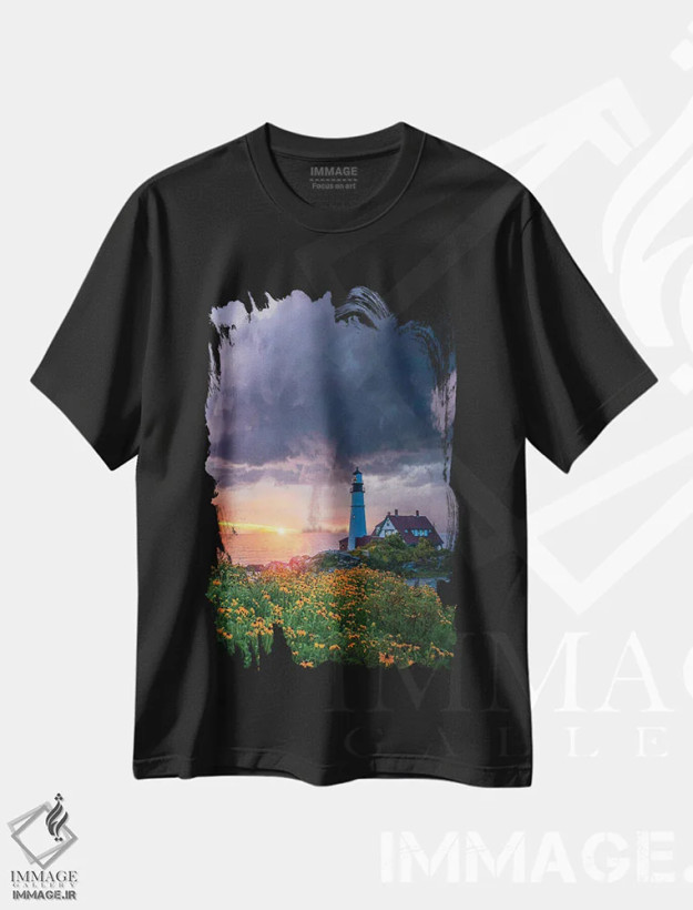 تیشرت مشکی طرح دار بهار در مین، مدیوم اثر برنت شاونور | فروشگاه ایماژ