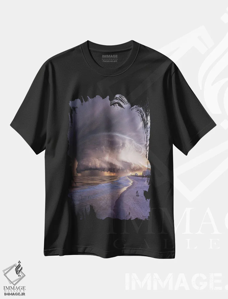 تیشرت مشکی طرح دار خشم ساحل پنساکولا، مدیوم اثر برنت شاونور | immage.ir