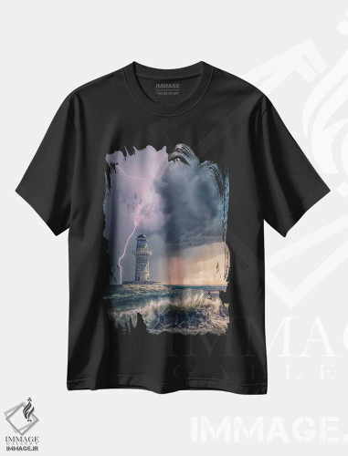 تیشرت مشکی طرح دار نور اسرارآمیز، مدیوم اثر برنت شاونور | فروشگاه ایماژ