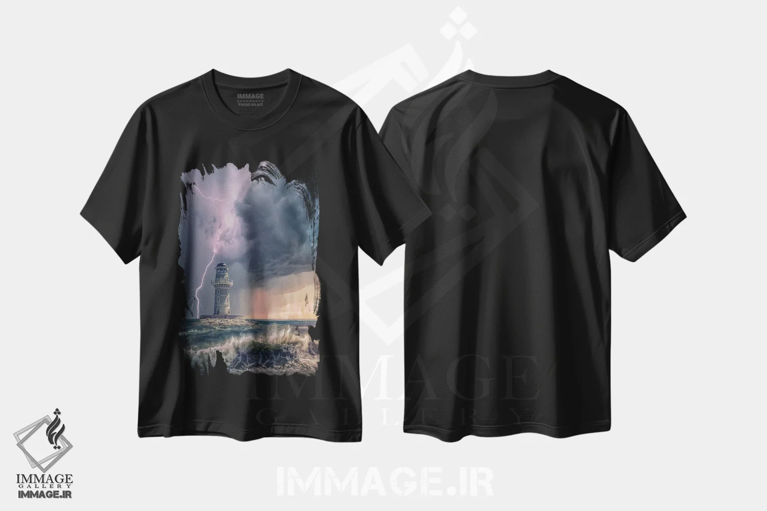 تیشرت مشکی طرح دار نور اسرارآمیز، مدیوم اثر برنت شاونور | فروشگاه ایماژ