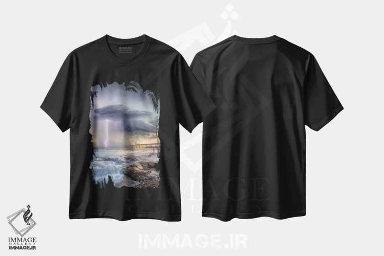تیشرت مشکی طرح دار قدرت خلیج کاترین هیل، مدیوم اثر برنت شاونور | فروشگاه ایماژ