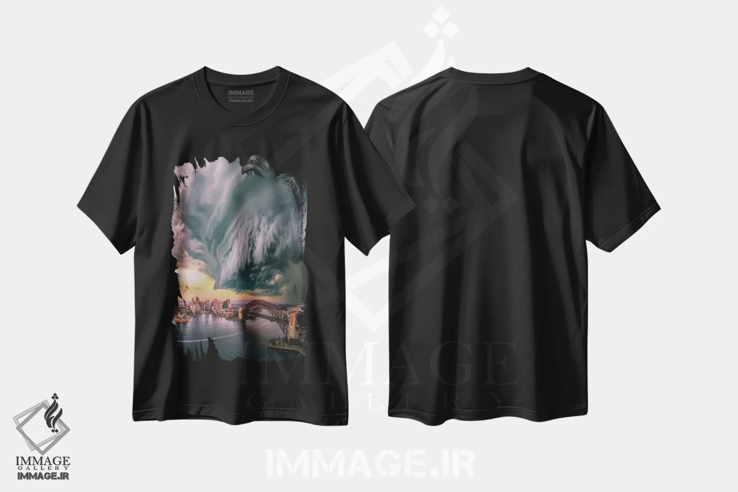 تیشرت مشکی طرح دار ابر گوه ای سیدنی، عکاسی هوایی اثر برنت شاونور | immage.ir