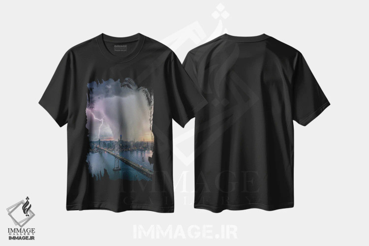 تیشرت مشکی طرح دار وحشت در سان فرانسیسکو، عکاسی هوایی اثر برنت شاونور | immage.ir