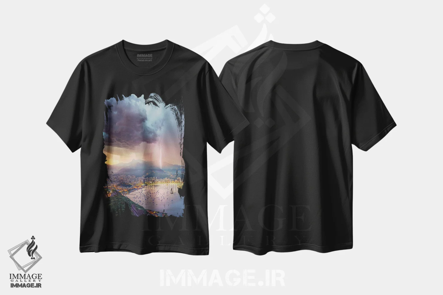تیشرت مشکی طرح دار نورهای صورتی بر فراز ریو، عکاسی هوایی اثر برنت شاونور | immage.ir