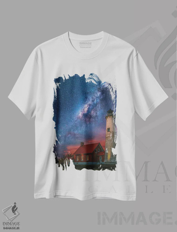 تیشرت سفید طرح دار رویاهای توآز پوینت، مدیوم اثر برنت شاونور | immage.ir