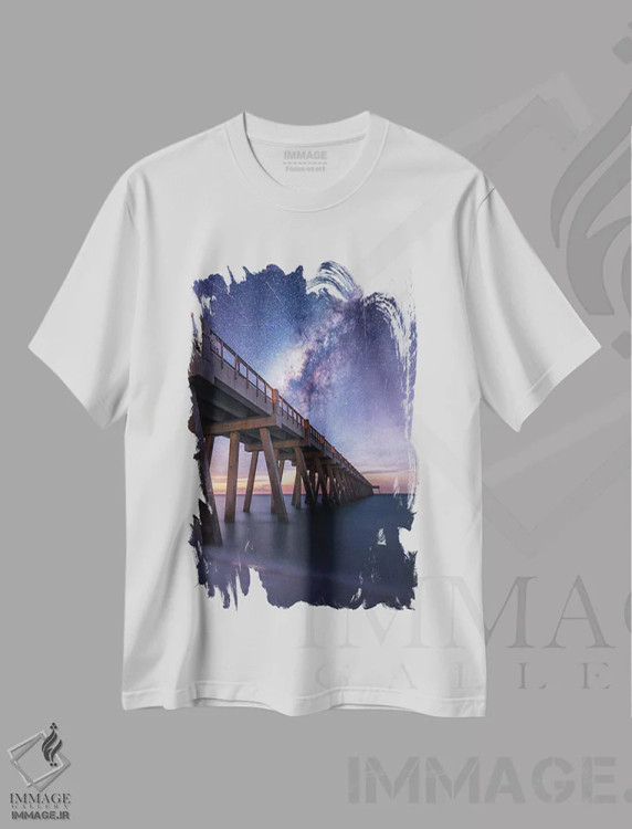 تیشرت سفید طرح دار رویاهای ساحل پنساکولا، مدیوم اثر برنت شاونور | فروشگاه ایماژ