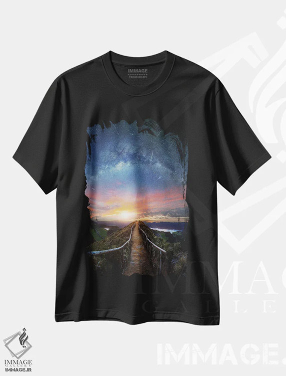 تیشرت مشکی طرح دار رویاهای آزورها، مدیوم اثر برنت شاونور | immage.ir