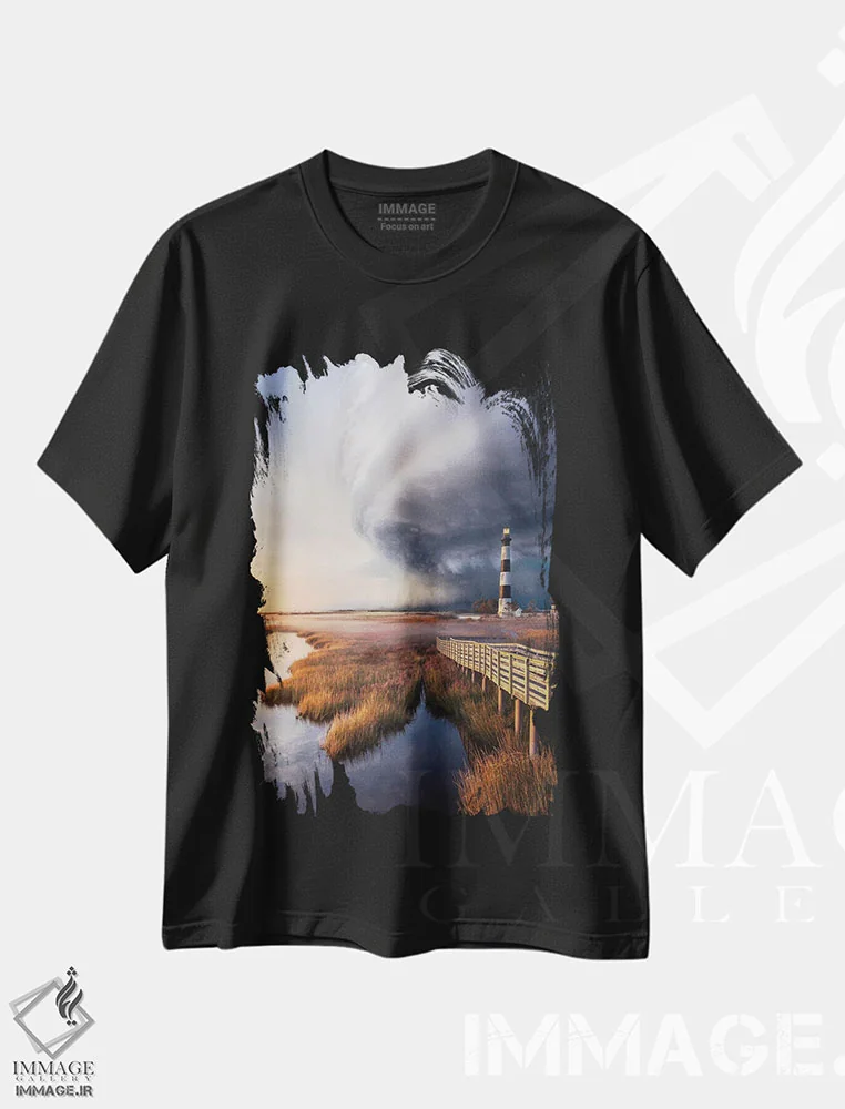 تیشرت مشکی طرح دار ابر ابرسلول اوتر بنکس، مدیوم اثر برنت شاونور | immage.ir