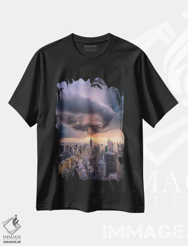 تیشرت مشکی طرح دار چرخش های نیویورک، مدیوم اثر برنت شاونور | فروشگاه ایماژ