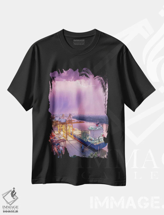 تیشرت مشکی طرح دار باران سیل آسای نیواورلئان، مدیوم اثر برنت شاونور | immage.ir