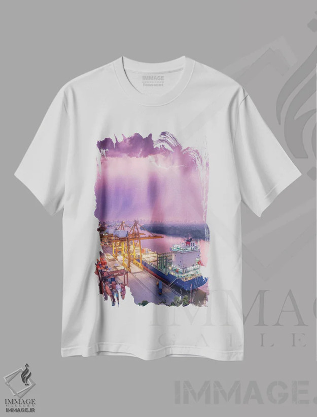 تیشرت سفید طرح دار باران سیل آسای نیواورلئان، مدیوم اثر برنت شاونور | فروشگاه ایماژ