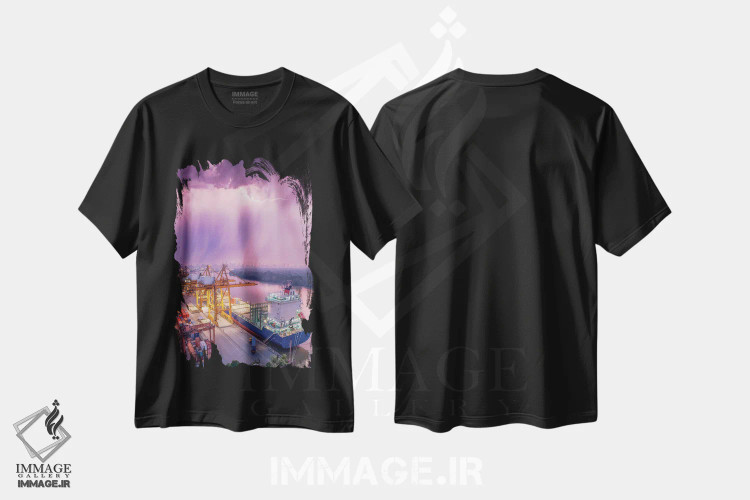 تیشرت مشکی طرح دار باران سیل آسای نیواورلئان، مدیوم اثر برنت شاونور | immage.ir