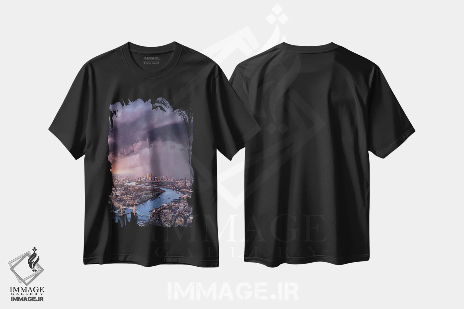 تیشرت مشکی طرح دار اشک های لندن، مدیوم اثر برنت شاونور | فروشگاه ایماژ