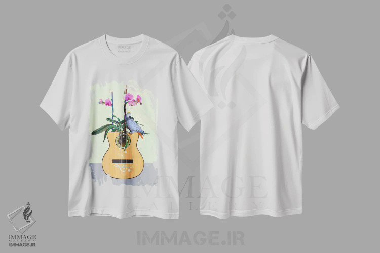 تیشرت سفید طرح دار ملودی ۱، هنر فاخر معاصر اثر بنی تو سالمرون | immage.ir