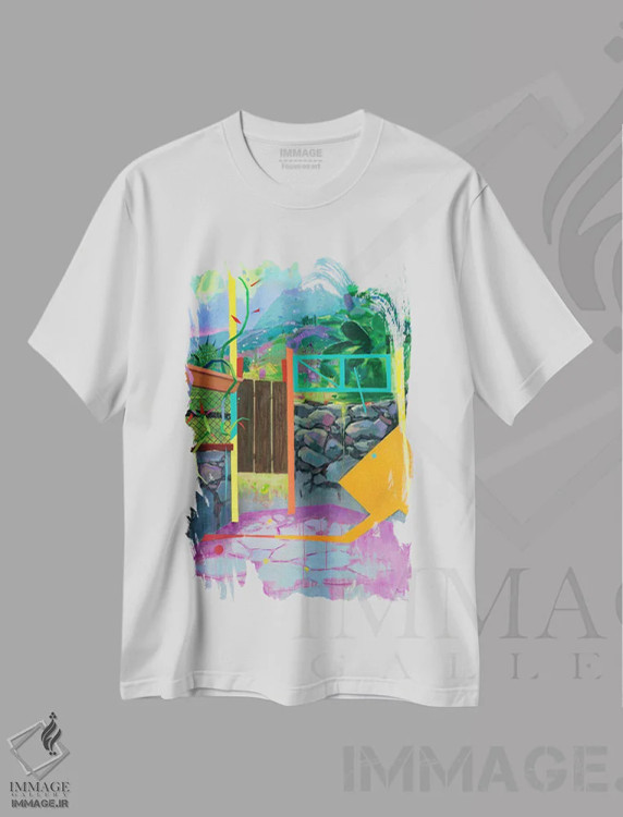 تیشرت سفید طرح دار پاپ ۵، هنر فاخر معاصر اثر بنی تو سالمرون | immage.ir
