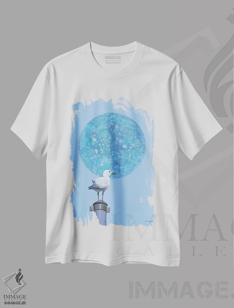 تیشرت سفید طرح دار خورشید ۶، هنر فاخر معاصر اثر بنی تو سالمرون | immage.ir