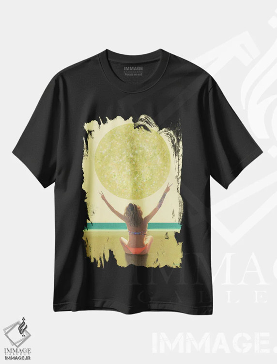 تیشرت مشکی طرح دار خورشید ۸، هنر فاخر معاصر اثر بنی تو سالمرون | immage.ir