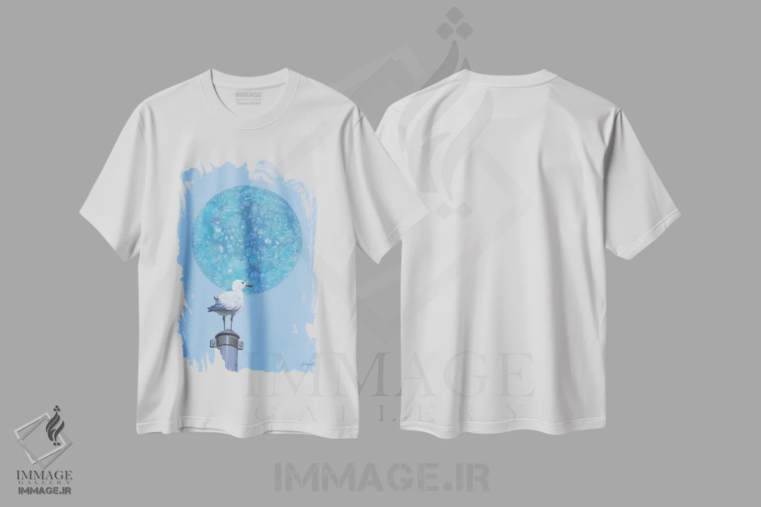 تیشرت سفید طرح دار خورشید ۶، هنر فاخر معاصر اثر بنی تو سالمرون | immage.ir