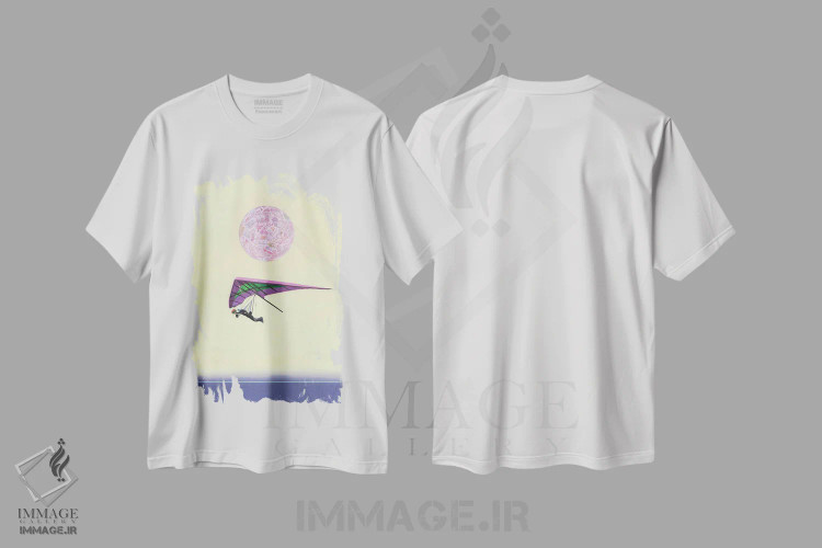 تیشرت سفید طرح دار خورشید ۱۴، هنر فاخر معاصر اثر بنی تو سالمرون | فروشگاه ایماژ
