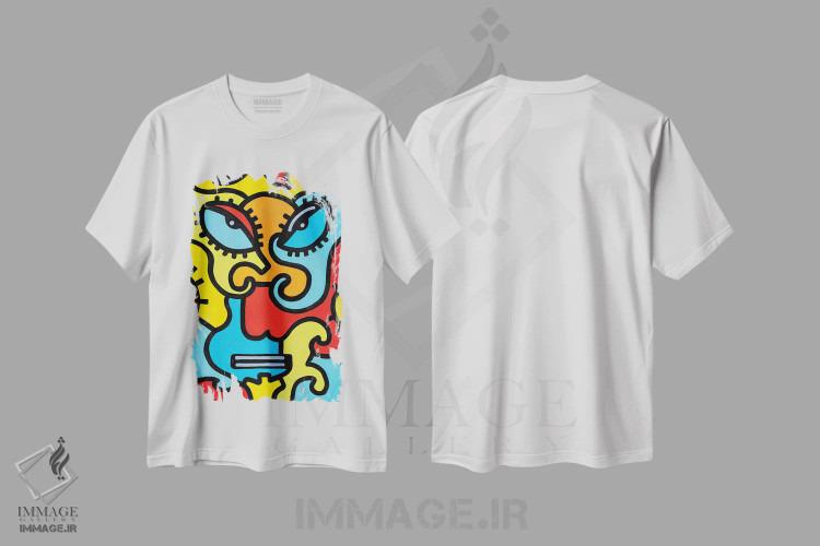 تیشرت سفید طرح دار نقاب شانگهای اثر بیلی آرتیست | فروشگاه ایماژ
