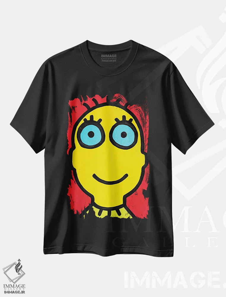 تیشرت مشکی طرح دار ایکه نودل ۲، هنر فاخر معاصر اثر بیلی آرتیست | فروشگاه ایماژ