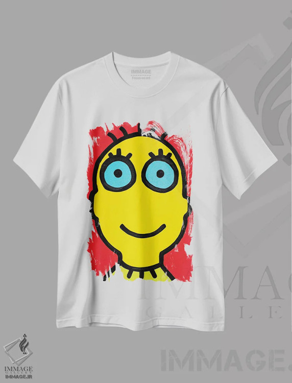 تیشرت سفید طرح دار ایکه نودل ۲، هنر فاخر معاصر اثر بیلی آرتیست | immage.ir